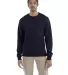 S600 Champion Logo Double Dry Crewneck Pullover in Navy front view
