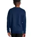S600 Champion Logo Double Dry Crewneck Pullover in Late night blue back view