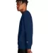 S600 Champion Logo Double Dry Crewneck Pullover in Late night blue side view