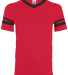 360 Augusta Sportswear Sleeve Stripe Jersey in Red/ black front view