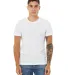 BELLA+CANVAS 3650 Mens Poly-Cotton T-Shirt in White slub front view