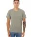 BELLA+CANVAS 3650 Mens Poly-Cotton T-Shirt in Stone marble front view