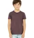 BELLA+CANVAS 3001Y Jersey Youth T-Shirt in Heather maroon front view