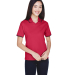 D140W Devon & Jones Ladies’ Tipped Perfect Pima  in Red/ navy front view