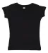 3316 Rabbit Skins® Toddler Girls Fine Jersey T-Sh in Black front view