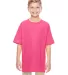 5000B Gildan™ Heavyweight Cotton Youth T-shirt  in Safety pink front view