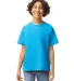 5000B Gildan™ Heavyweight Cotton Youth T-shirt  in Heather sapphire front view