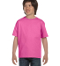 8000B Gildan Ultra Blend 50/50 Youth T-shirt in Azalea front view