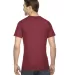 2001 American Apparel Fine USA Made Jersey Tee in Cranberry back view