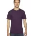 2001 American Apparel Fine USA Made Jersey Tee in Eggplant front view