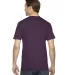 2001 American Apparel Fine USA Made Jersey Tee in Eggplant back view