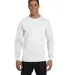 5286 Hanes® Heavyweight Long Sleeve T-shirt in White front view