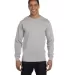 5286 Hanes® Heavyweight Long Sleeve T-shirt in Light steel front view
