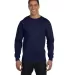 5286 Hanes® Heavyweight Long Sleeve T-shirt in Navy front view