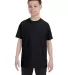 5450 Hanes® Authentic Tagless Youth T-shirt in Black front view