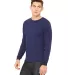 BELLA+CANVAS 3501 Long Sleeve T-Shirt in Navy triblend side view