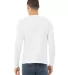 BELLA+CANVAS 3501 Long Sleeve T-Shirt in Solid wht trblnd back view
