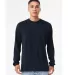 BELLA+CANVAS 3501 Long Sleeve T-Shirt in Solid nvy trblnd front view
