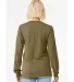 BELLA+CANVAS 3501 Long Sleeve T-Shirt in Olive triblend back view