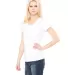 BELLA 6005 Womens V-Neck T-shirt in White side view