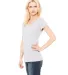 BELLA 6005 Womens V-Neck T-shirt in Athletic heather side view