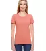 Fruit of the Loom Ladies Heavy Cotton HD153 100 Co RETRO HTR CORAL front view
