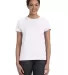 Hanes Ladies Nano T Cotton T Shirt SL04 in White front view