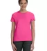 Hanes Ladies Nano T Cotton T Shirt SL04 in Wow pink front view