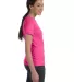 Hanes Ladies Nano T Cotton T Shirt SL04 in Wow pink side view