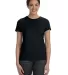 Hanes Ladies Nano T Cotton T Shirt SL04 in Black front view