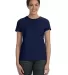 Hanes Ladies Nano T Cotton T Shirt SL04 in Navy front view