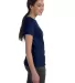 Hanes Ladies Nano T Cotton T Shirt SL04 in Navy side view