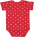 4400 Onsie Rabbit Skins® Infant Lap Shoulder Cree in Red/ white dot back view