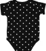 4400 Onsie Rabbit Skins® Infant Lap Shoulder Cree in Black/ white dot back view