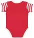 4400 Onsie Rabbit Skins® Infant Lap Shoulder Cree in Rd/ wh/ rd wh st back view