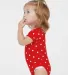 4400 Onsie Rabbit Skins® Infant Lap Shoulder Cree in Red/ white dot side view