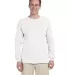 G240 Gildan Ultra Cotton Long Sleeve T-shirt WHITE front view