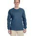 G240 Gildan Ultra Cotton Long Sleeve T-shirt INDIGO BLUE front view