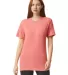 American Apparel TR401 Unisex Tri-Blend Track Tee in Tri coral front view