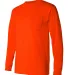 1730 Bayside Adult Long-Sleeve Tee With Pocket BRIGHT ORANGE side view