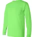 1730 Bayside Adult Long-Sleeve Tee With Pocket in Lime green side view