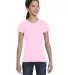 2616 LA T Girls' Fine Jersey Longer Length T-Shirt PINK front view