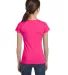 2616 LA T Girls' Fine Jersey Longer Length T-Shirt HOT PINK back view