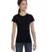 2616 LA T Girls' Fine Jersey Longer Length T-Shirt BLACK front view