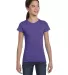 2616 LA T Girls' Fine Jersey Longer Length T-Shirt PURPLE front view