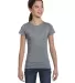 2616 LA T Girls' Fine Jersey Longer Length T-Shirt GRANITE HEATHER front view