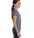 2616 LA T Girls' Fine Jersey Longer Length T-Shirt GRANITE HEATHER side view