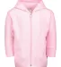 3446 Rabbit Skins Infant Zipper Hooded Sweatshirt in Pink front view