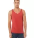 BELLA+CANVAS 3480 Unisex Cotton Tank Top in Red triblend front view