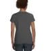 3507 LA T Ladies V-Neck Longer Length T-Shirt CHARCOAL back view